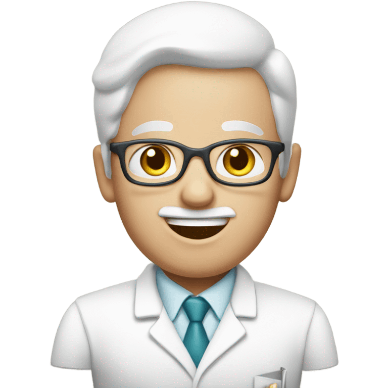 White face pharmacist holding cake emoji