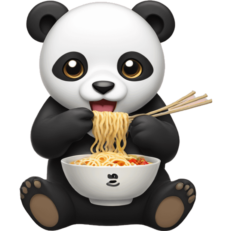 panda eating ramen emoji