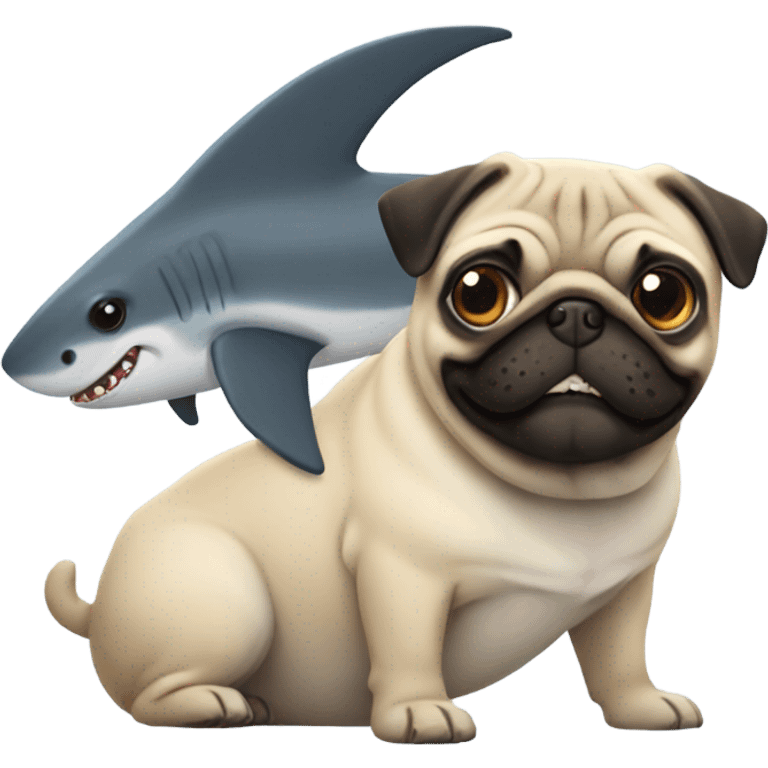 Shark pug emoji