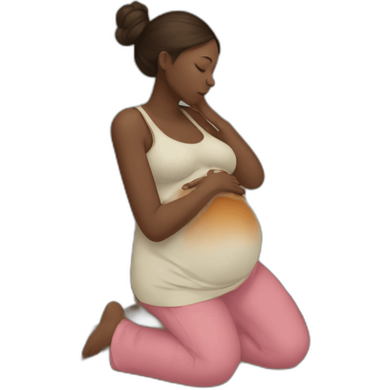 pregnant woman tired emoji