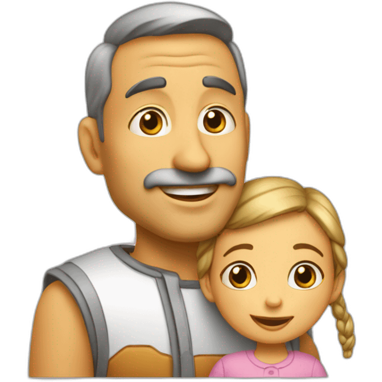 Papa et petite fille câlin  emoji