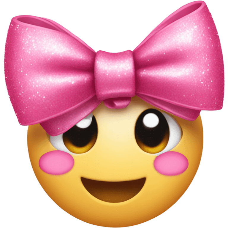 Pink sparkling bow emoji