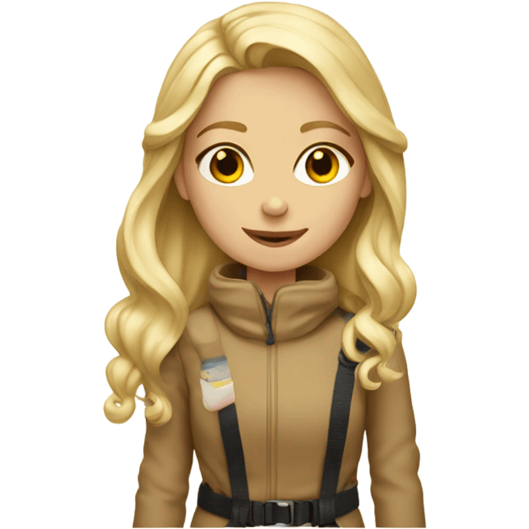 blond girl on a beige skis emoji