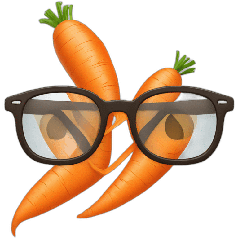 A shredded carrot wearing glasses emoji