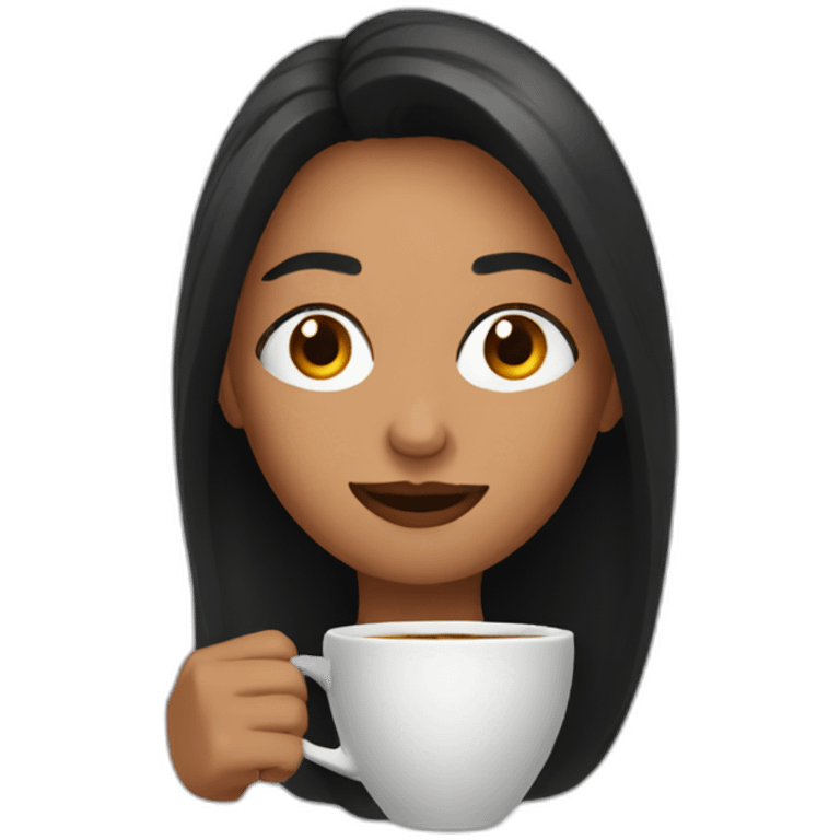 Linda drinking coffee emoji