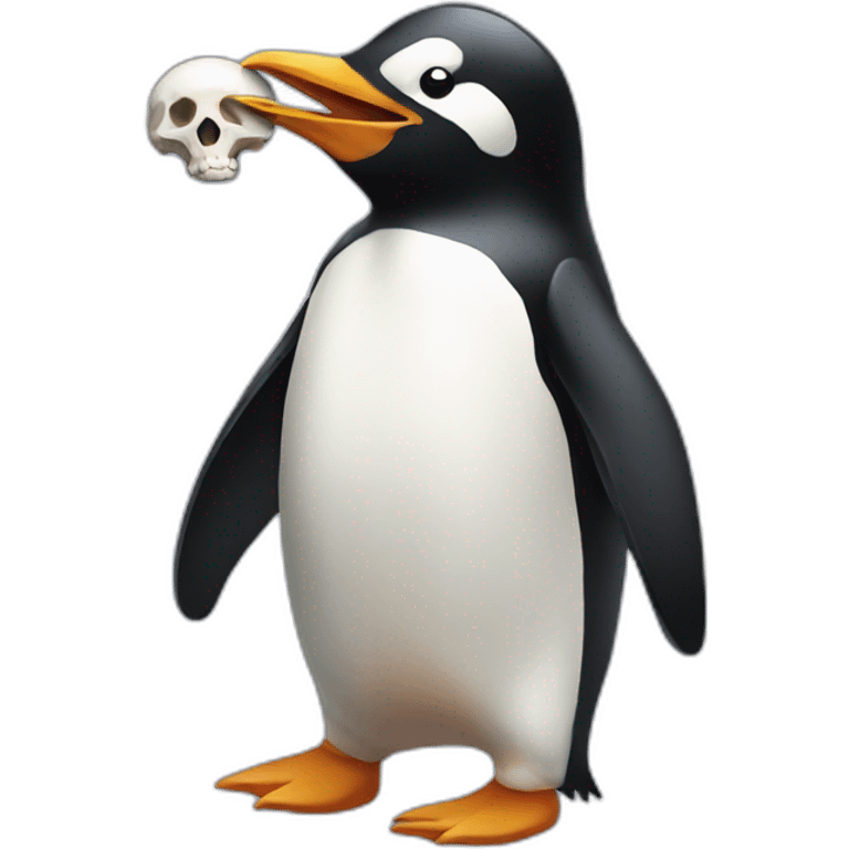 penguin carrying skull emoji