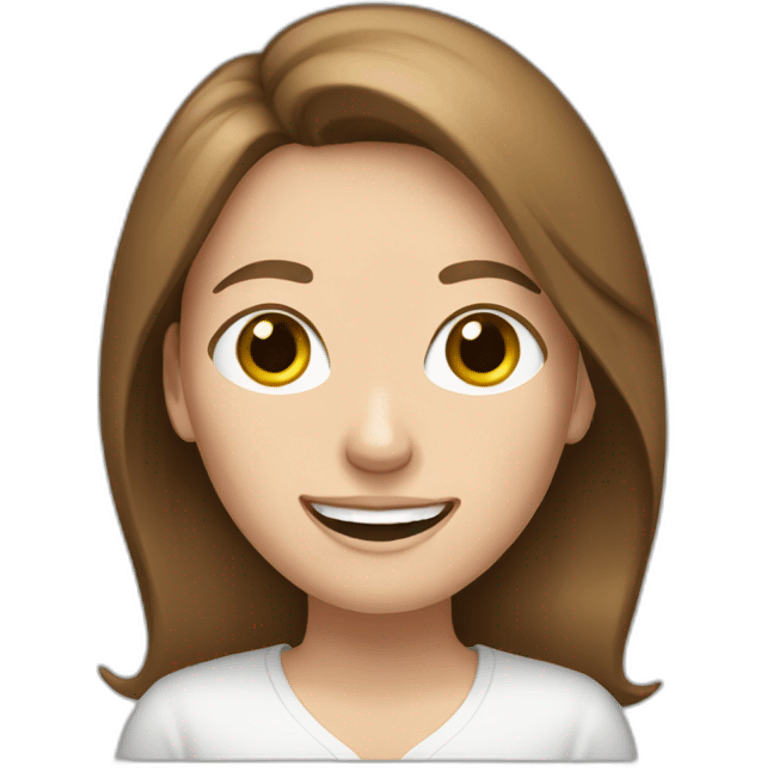 brown hair white woman celebrating emoji