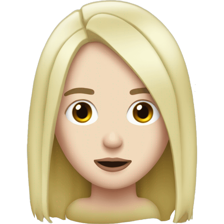 Billie eilish with red root
 emoji