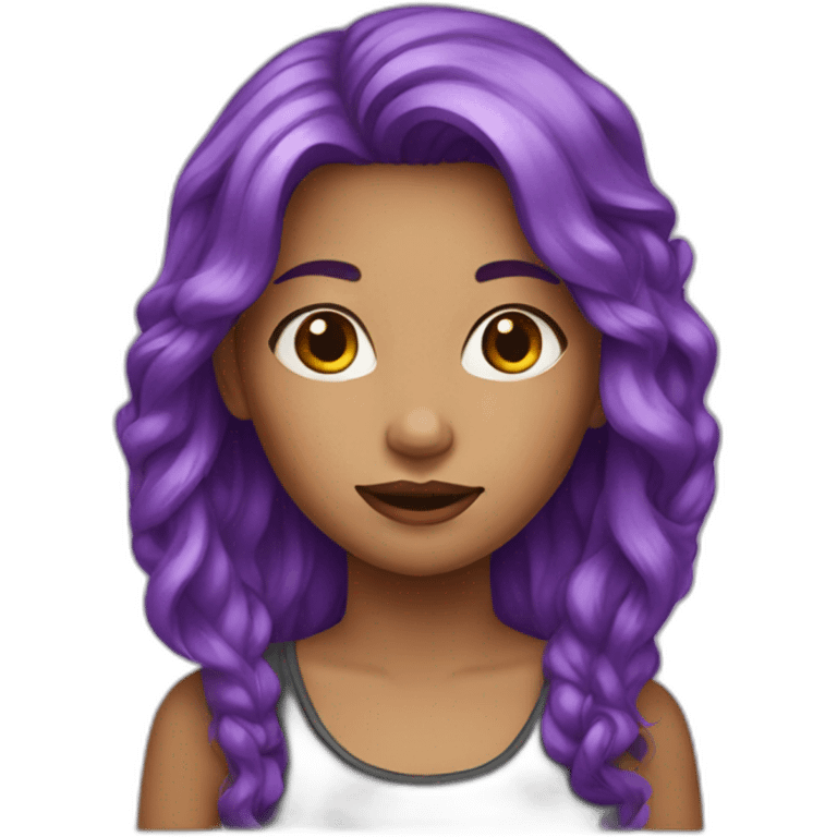 girl with Purple hair emoji