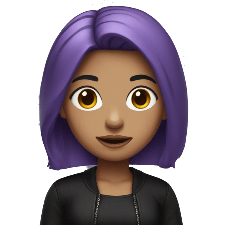 Purple haired girl with black outfit emoji