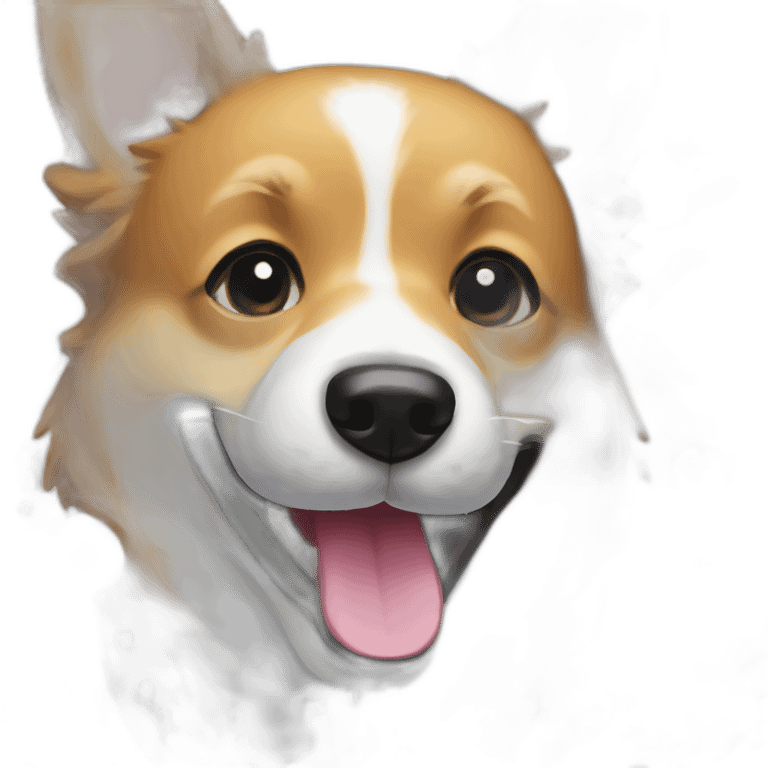 Black corgi Splash water emoji