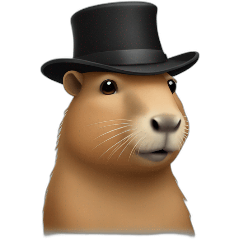 Capybara with a black hat emoji