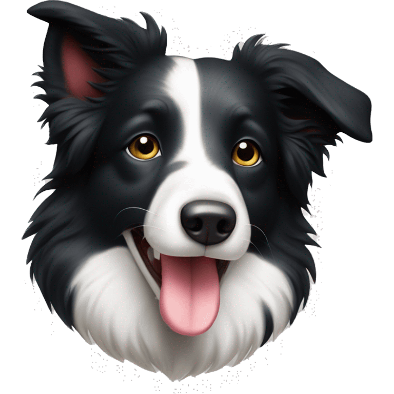 border collie con cuore bianco emoji