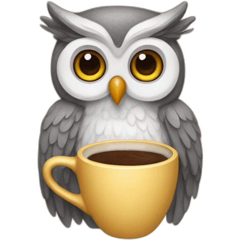 anthro owl coffee emoji