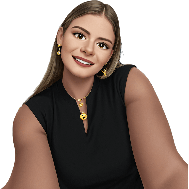 smiling girl with jewelry emoji