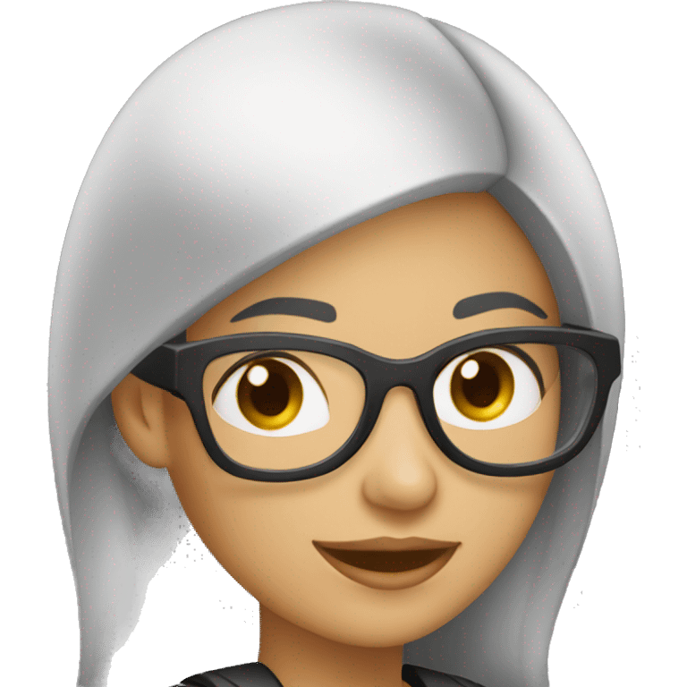 Mujer hermosa que lleva vestimenta moderna en moto emoji