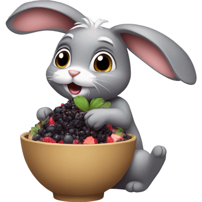 Bunny eating acai bowl emoji