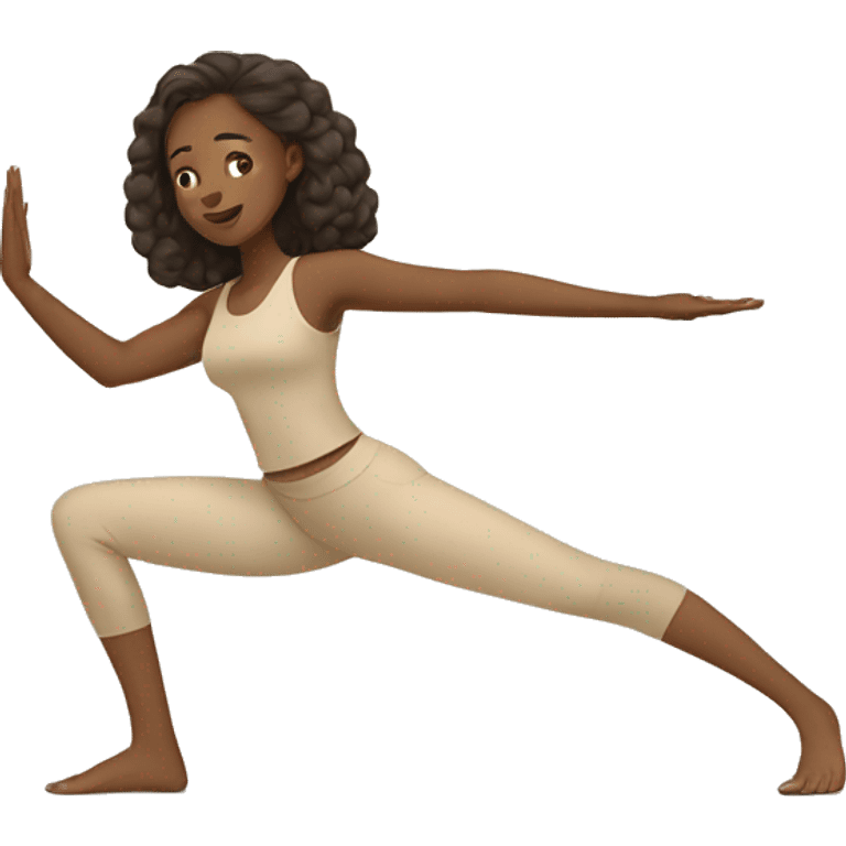 girl in beige clothes doing yoga emoji