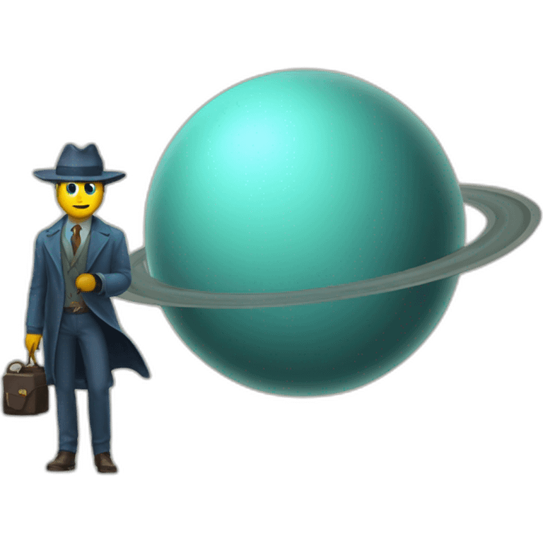 Uranus planet as a detective emoji