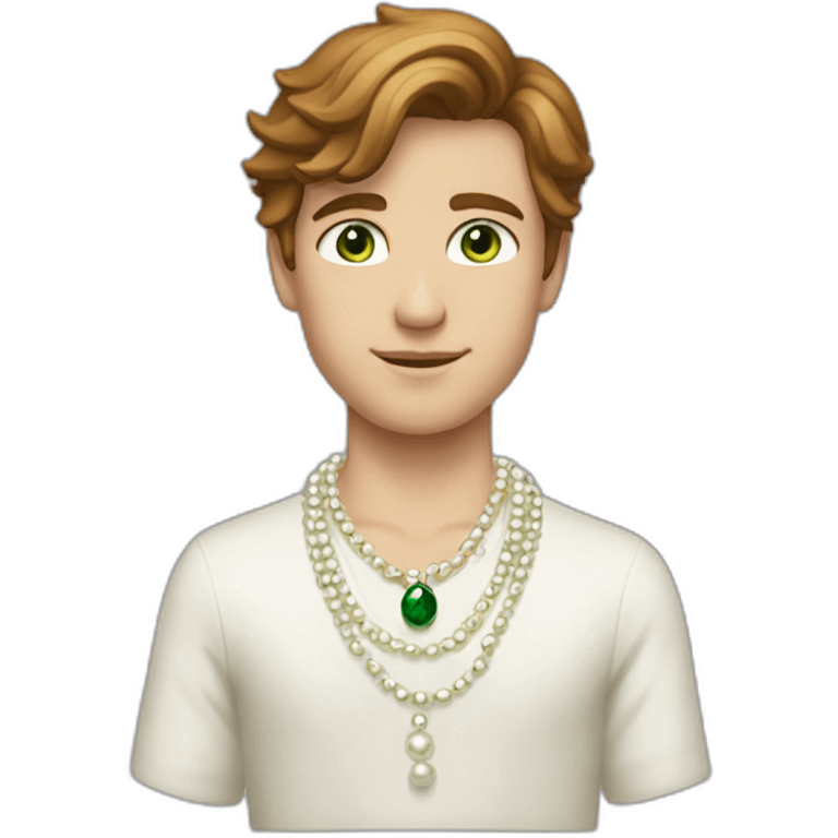 Posh-boy-with-pearl-necklace-and-green-eyes-and-brown-hair emoji