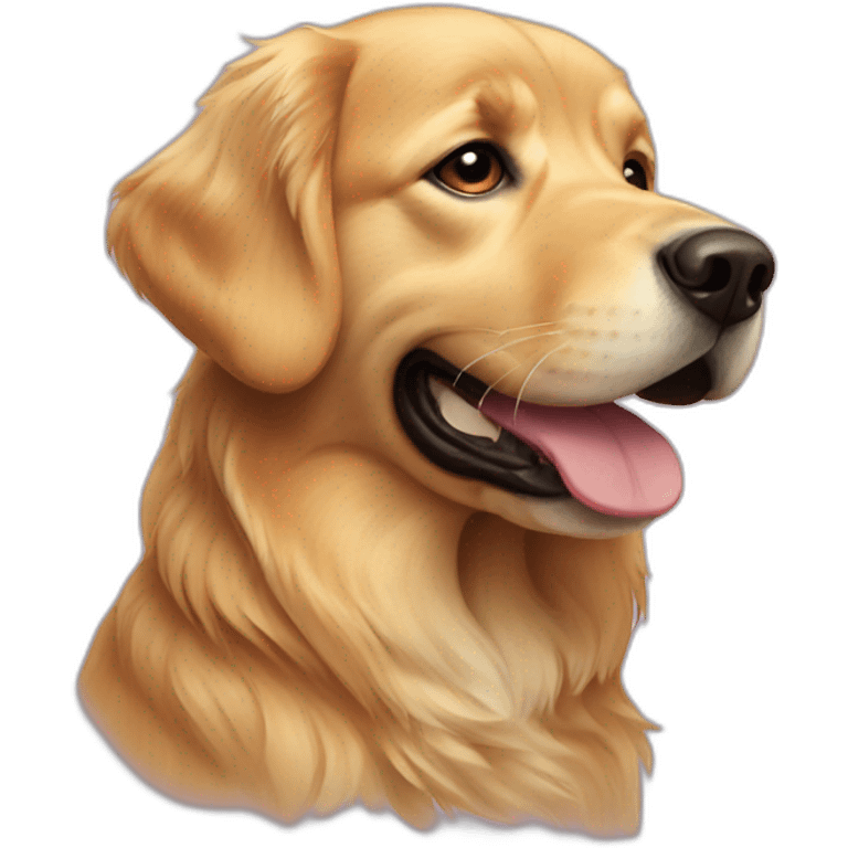 Un golden retriver emoji