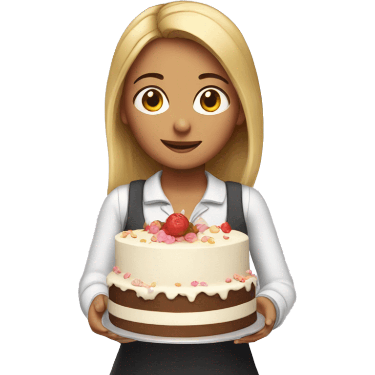 A girl with a cake  emoji