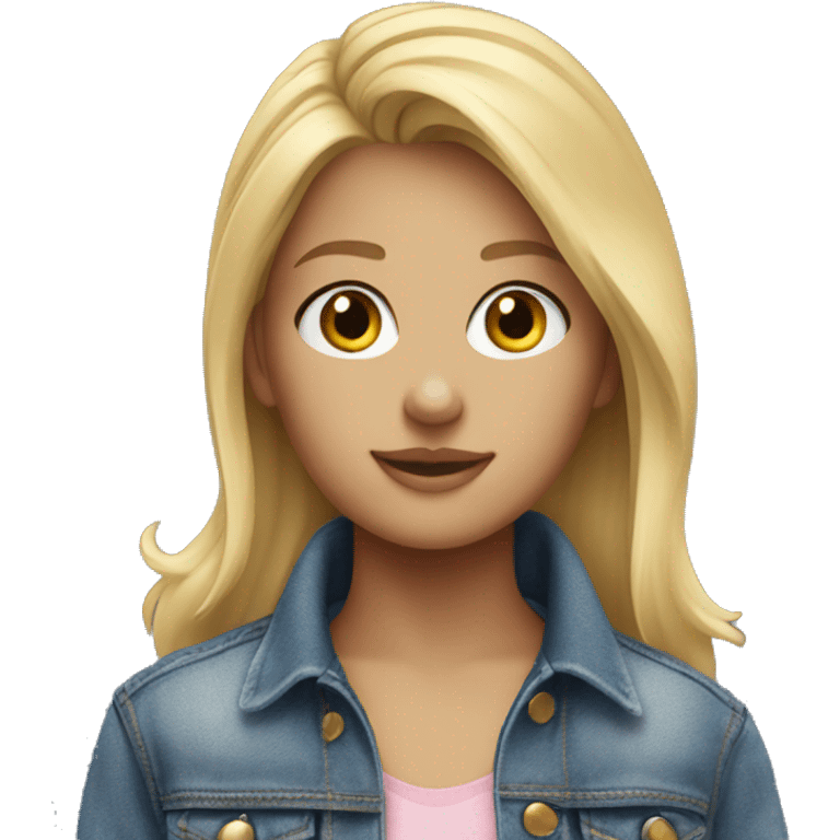 blonde girl in denim jacket emoji