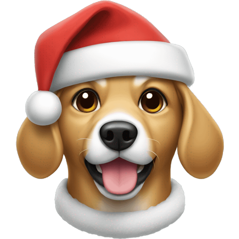 dog with a santa hat emoji