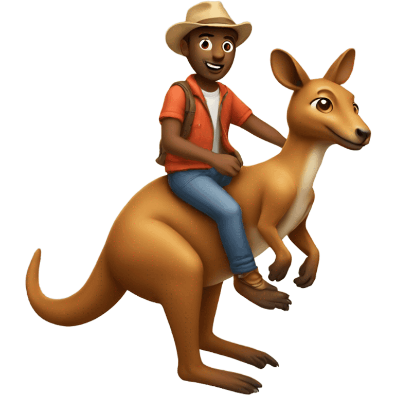 Guy riding a kangaroo emoji