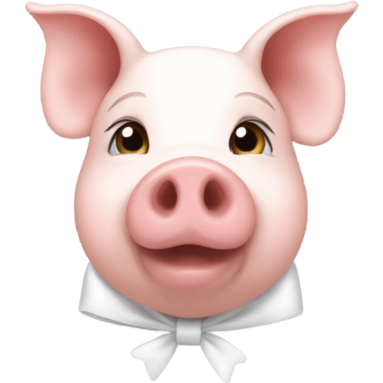 Pig With white bow emoji