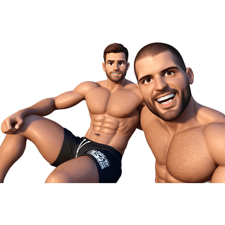 muscular boys in shorts emoji