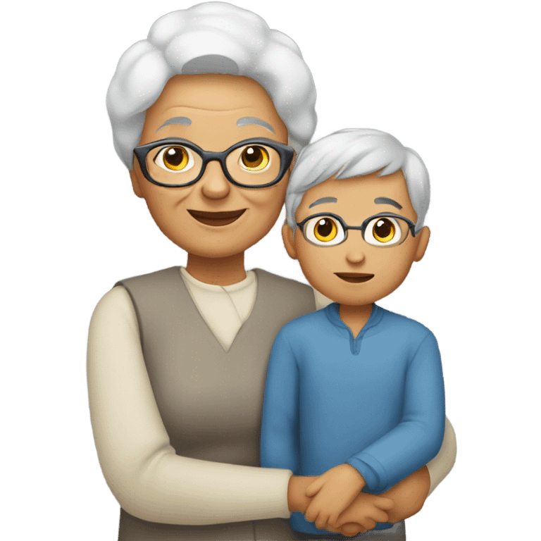 A grandmother with her boy emoji