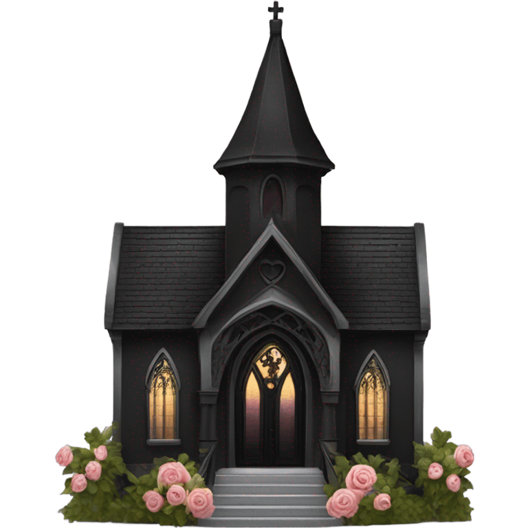 Black wedding chapel  emoji