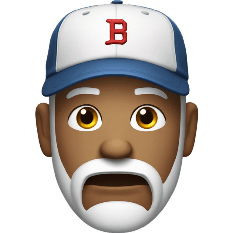 Angry bald man with a beard and baseball cap emoji