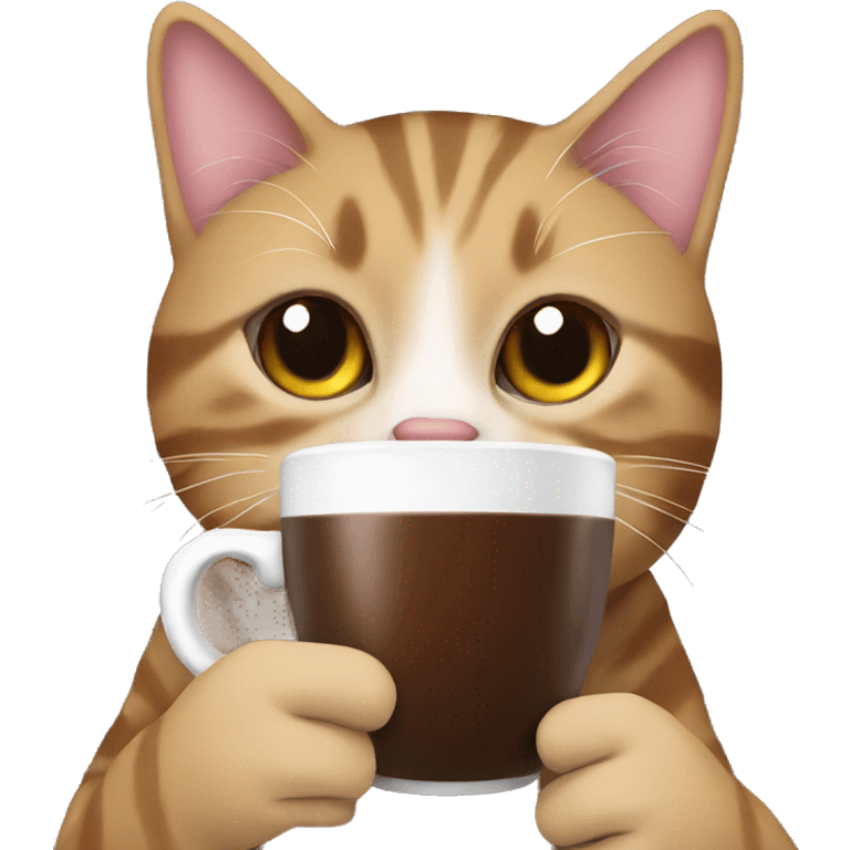 Cat drinking coffee emoji