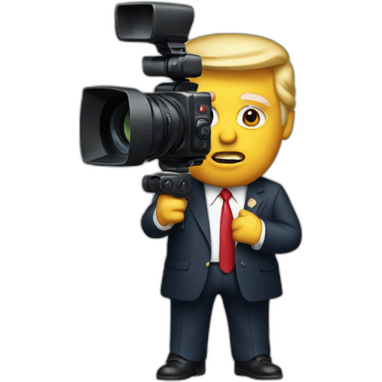 Donald Trump holding a camera emoji