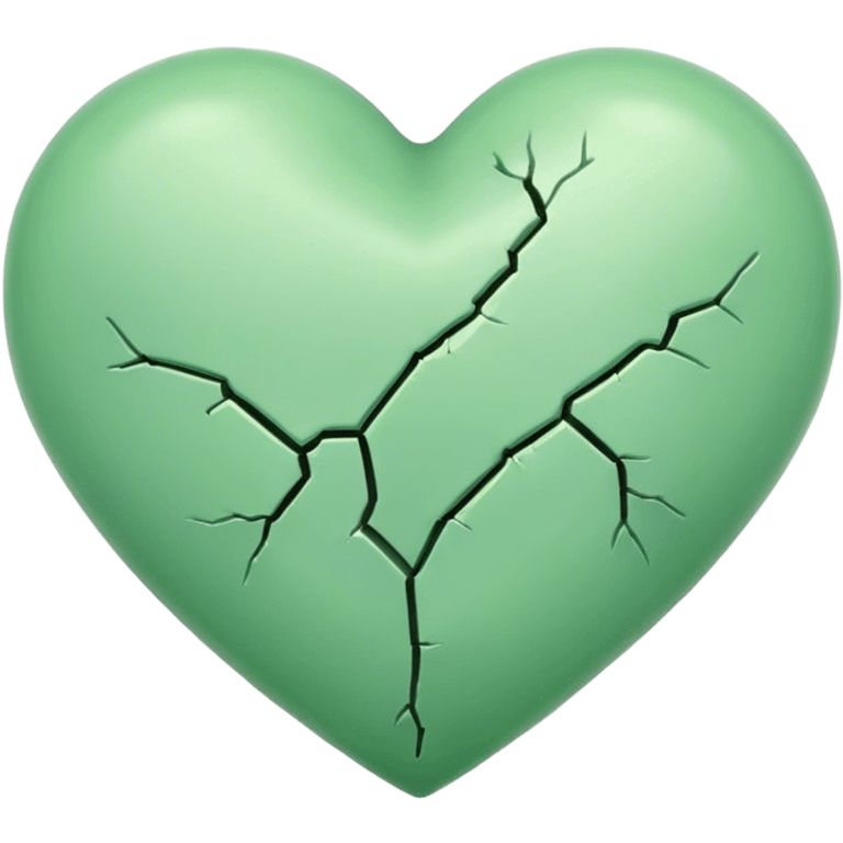 Light green heart with crack down the middle emoji