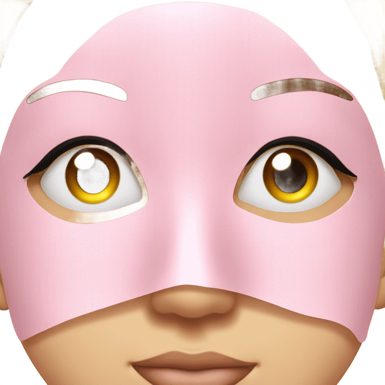 Moisturizing hydrogel face mask pink with slits for eyes, lips and nose  emoji