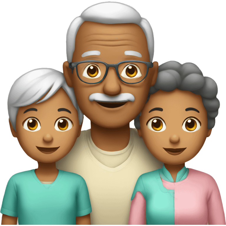 grandpa and grandma and child emoji