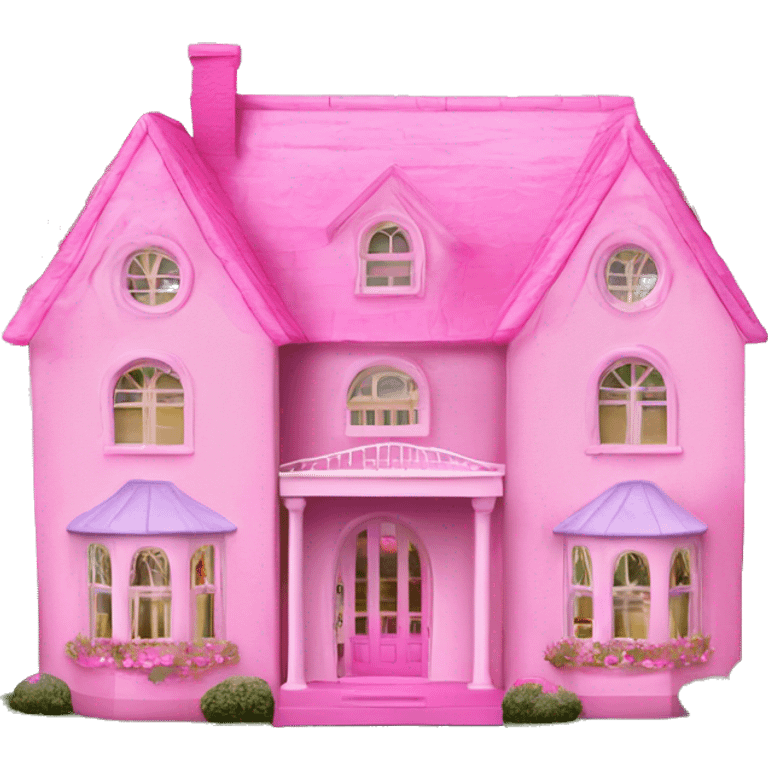 Pink Barbie dream house dollhouse emoji