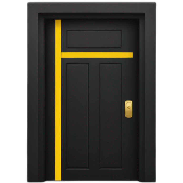 Black door with yellow strips emoji