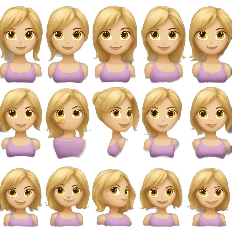 Pilates girl with blond hairs  emoji