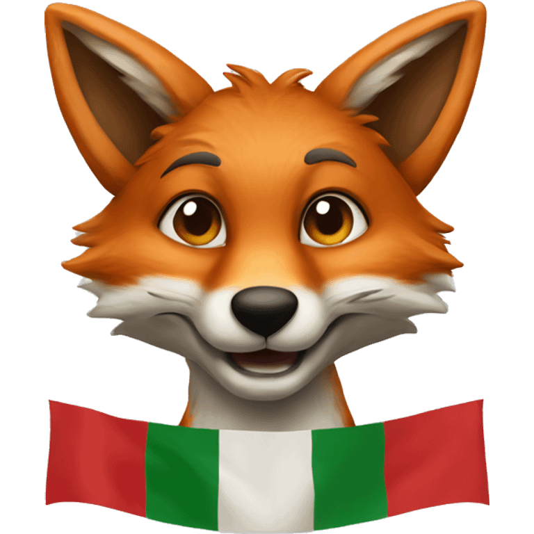 Fox wearing Italy flag emoji