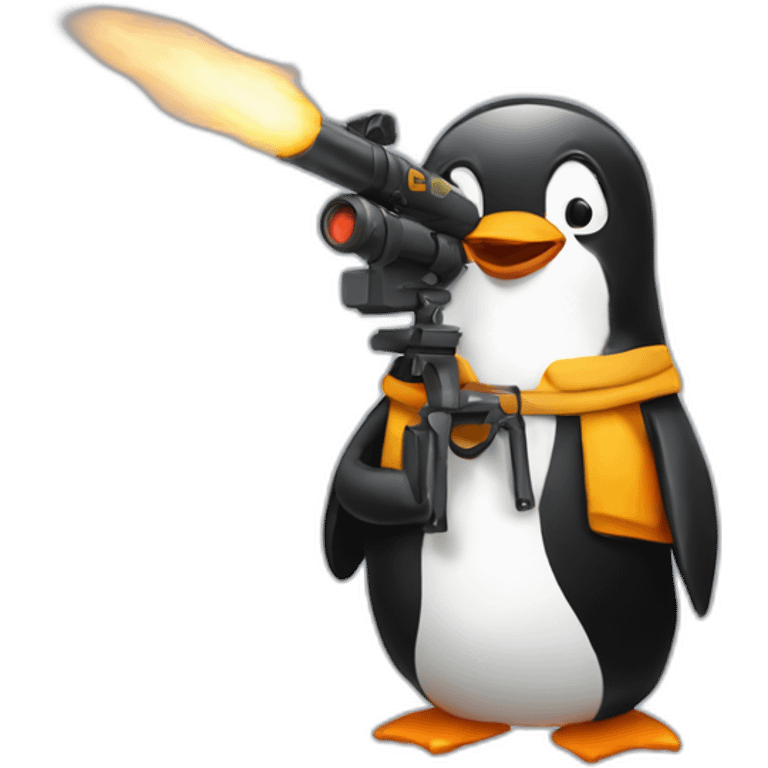 Penguin with bazooka emoji