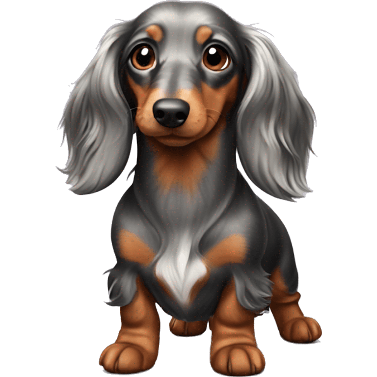 Long-haired dapple dachshund emoji