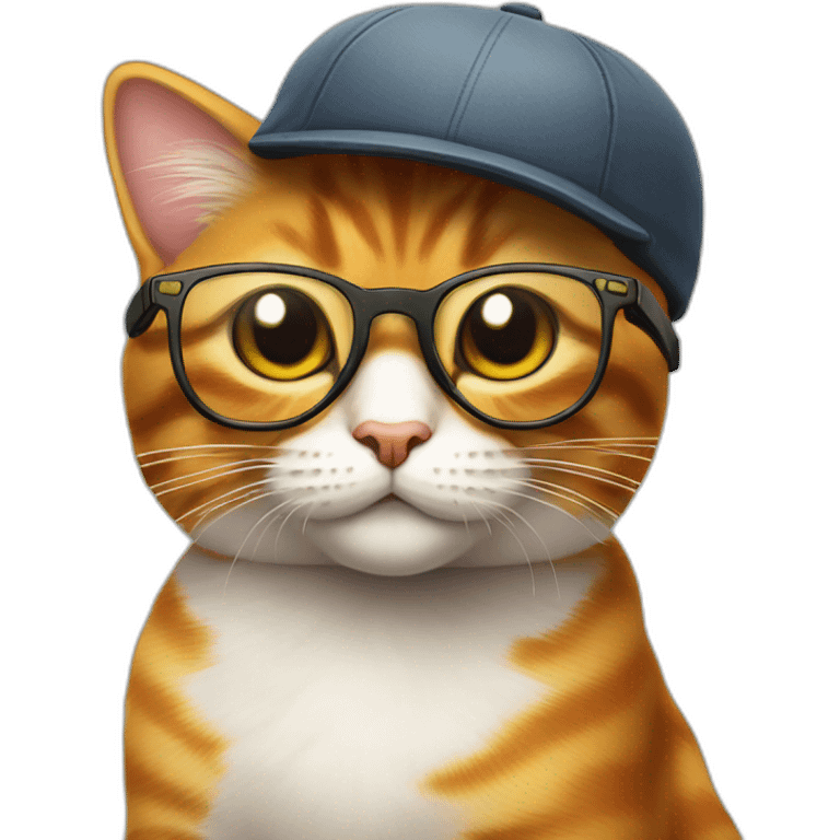 nian cat avec une casquette et des lunettes de soleil emoji