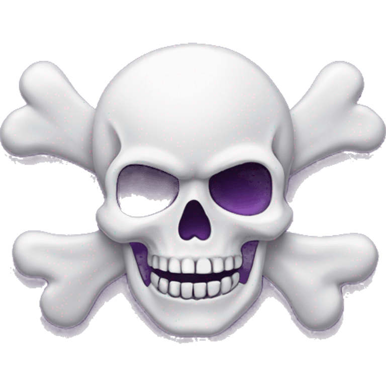 the skull crossbones emoji but its the same colour as the purple heart emoji emoji