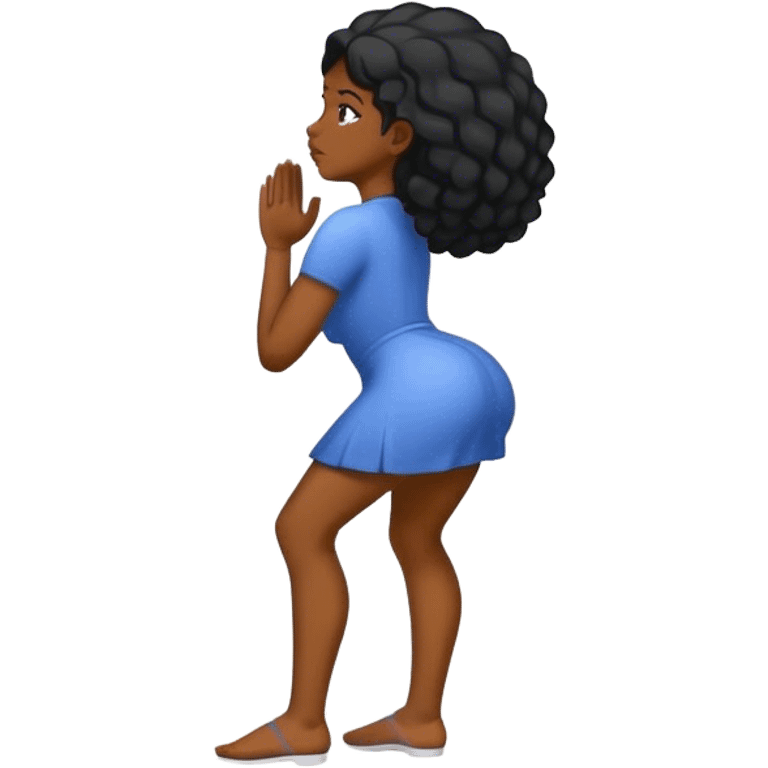 A black woman bows emoji