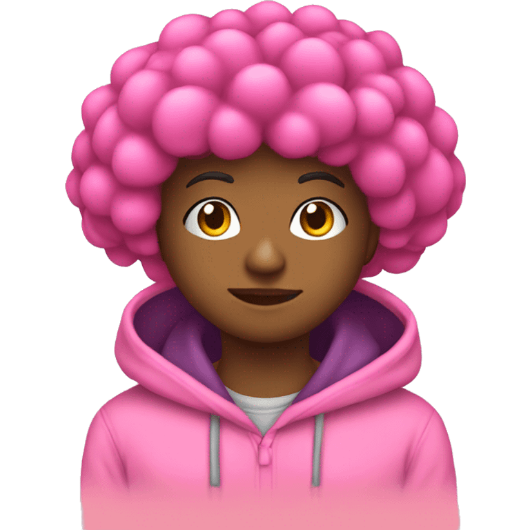 Pink palm puff hoodie emoji