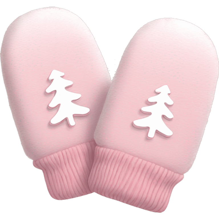 Pair of Baby Pink Xmas mittens  emoji